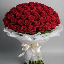 Букет 101 Красная роза Блэк Мэджик в хуторе Ленина
