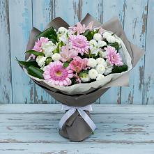 Букет цветов из:  Герберы, Альстромерии и Хризантемы #REPLACE_PRED# хуторе Ленина