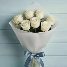 Букет 7 Белых роз Эдлесс Лав в хуторе Ленина