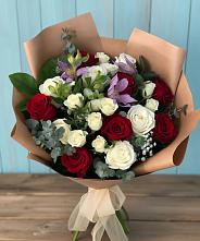Букет цветов из:  Розы и Альстромерии в хуторе Ленина