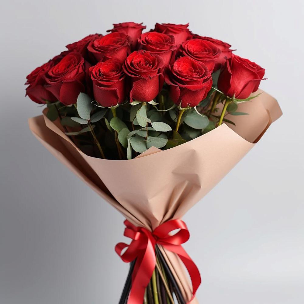 Букет 15 Красных роз Эдлесс Лав в хуторе Ленина
