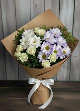 Букет цветов из:  Хризантемы и Розы в хуторе Ленина