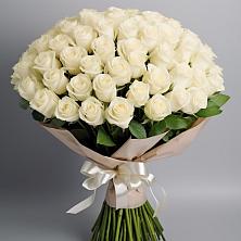 Букет 101 беля роза Белоснежка в хуторе Ленина