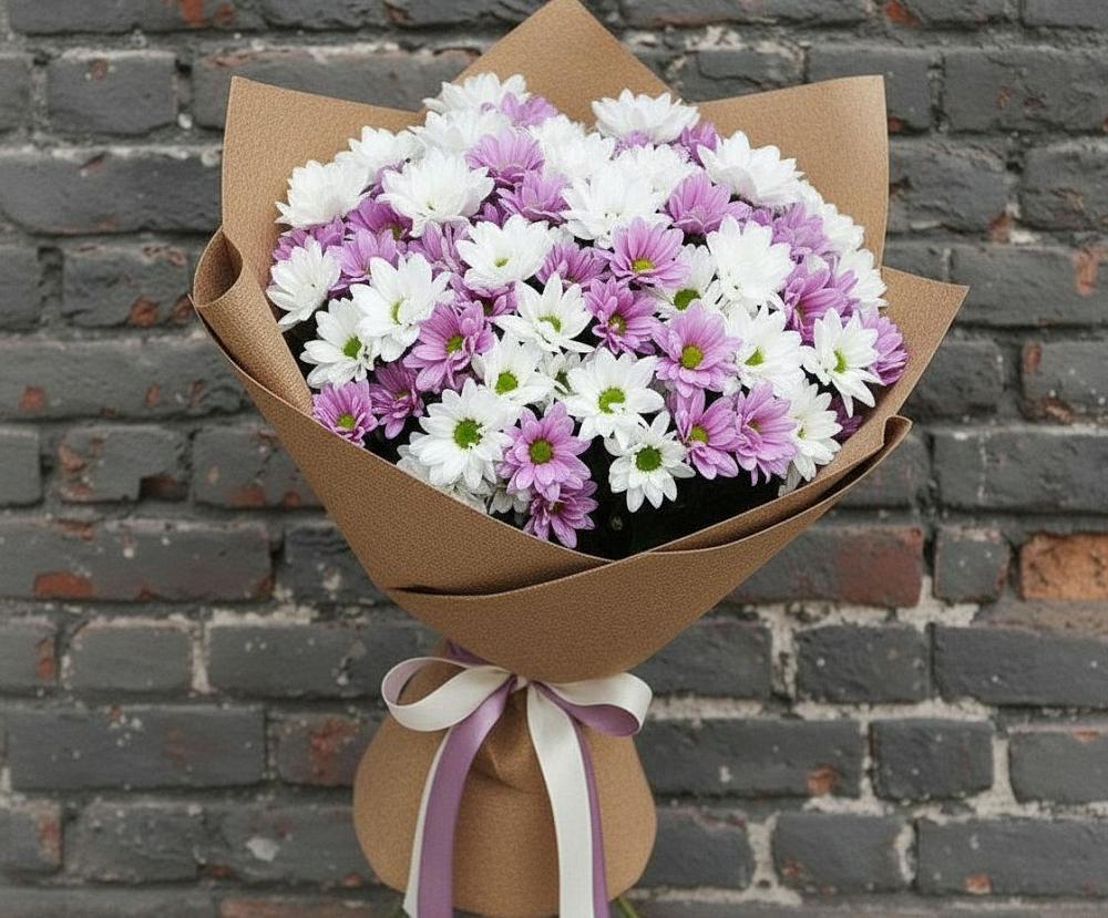 Букет цветов из: Хризантемы в хуторе Ленина