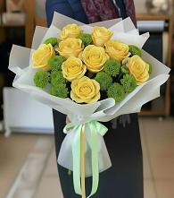 Букет цветов из:  Хризантемы и Розы в хуторе Ленина