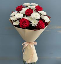 Букет цветов из:  Розы и Хризантемы в хуторе Ленина