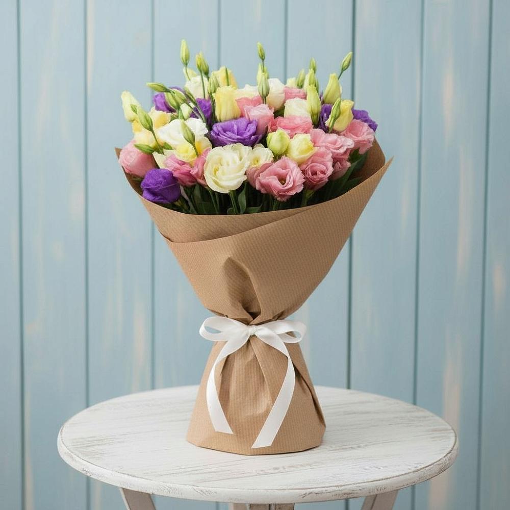 Букет цветов из: Лизиантусы в хуторе Ленина