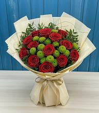 Букет цветов из:  Розы и Хризантемы #REPLACE_PRED# хуторе Ленина