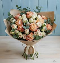 Букет цветов из:  Альстромерии и Розы в хуторе Ленина