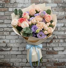 Букет цветов из:  Розы, Лизиантусы и Гвоздики #REPLACE_PRED# хуторе Ленина