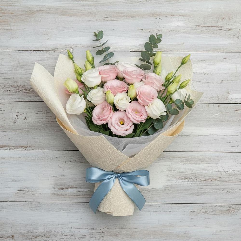 Букет цветов из: Лизиантусы в хуторе Ленина